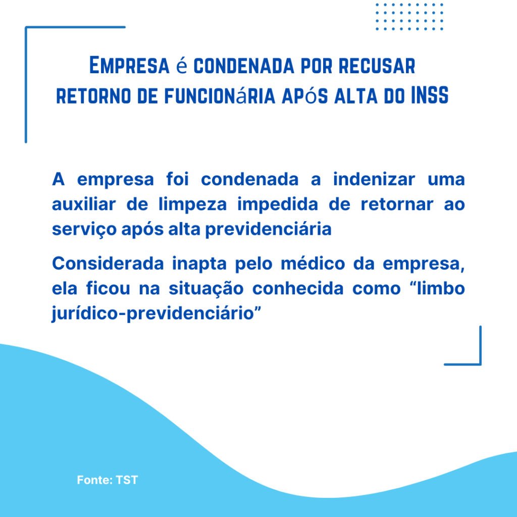 Empresa é condenada por recusar retorno de funcionária